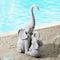Glitzhome® 18.25" Resin Mother and Baby Elephant Statue